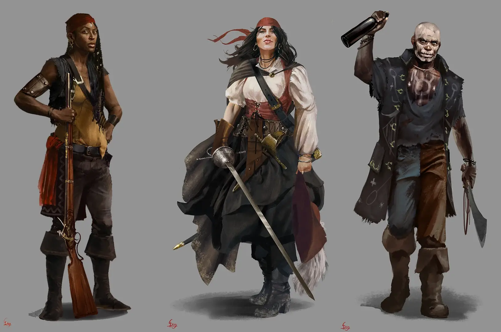 Character concepts for Hexxen1733 2
